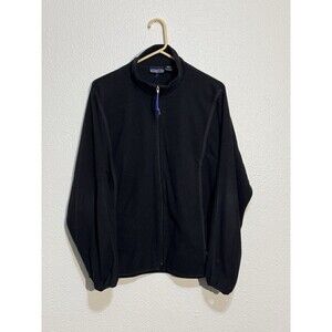Vintage Patagonia Jacket Mens L Black Full Zip Fleece Lightweight USA SEE PHOTOS